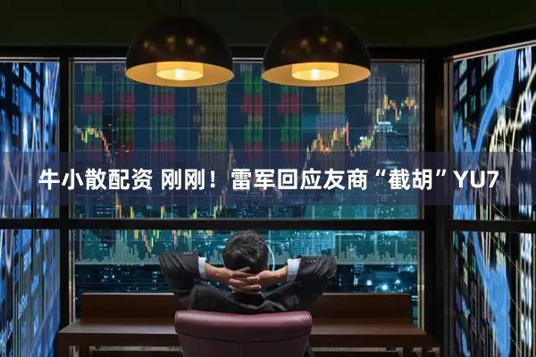 牛小散配资 刚刚！雷军回应友商“截胡”YU7