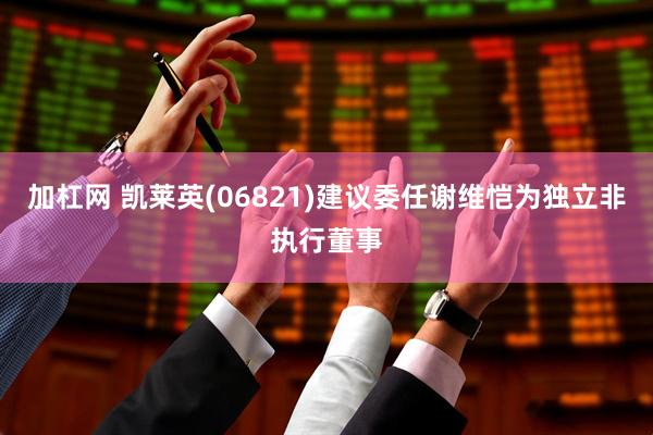 加杠网 凯莱英(06821)建议委任谢维恺为独立非执行董事