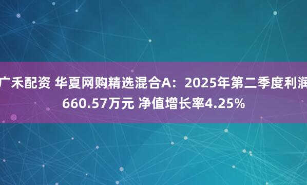 广禾配资 华夏网购精选混合A：2025年第二季度利润660.57万元 净值增长率4.25%